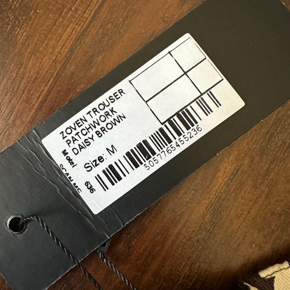 NWT MOTEL ROCKS Zoven Flare Trouser in Patchwork Daisy Brown - Picture 9 of 13